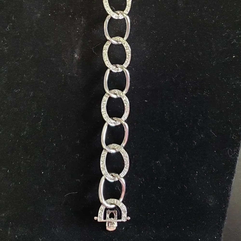 CHAIN LINK .925 CZ FASHION BRACELET
